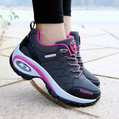 Ladies Sneakers Comfortable Breathable Platform Shoes Fashion Lace Up Female Casual Shoes for Women Outdoor Short Boots [SHO]