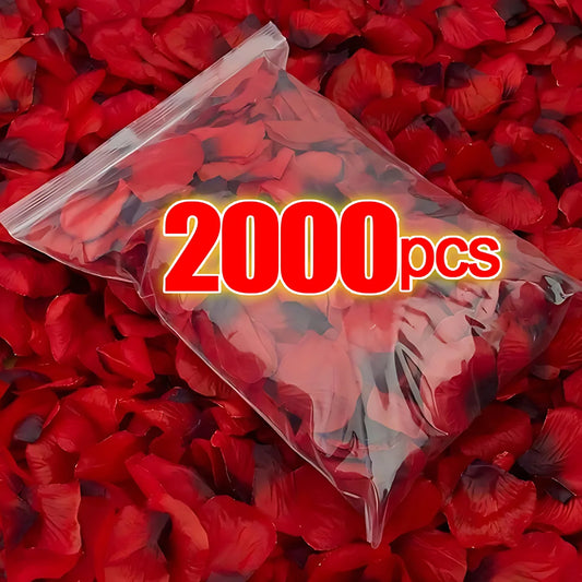 100-2000Pcs Artificial Fake Rose Petals Colorful Red White Gold Roses Petal Flowers for Romantic Wedding Party Favors Decoration [FLW]