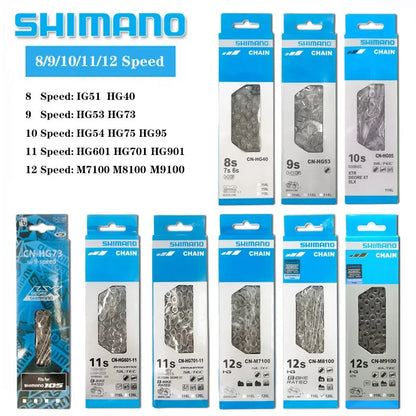 8 9 10 11 12Speed Bicycle Chains HG40 HG53 HG73 HG95 HG601 HG701 HG901 M7100 M8100 M9100 116 Links MTB Road Racing Bike Chain [CYC]