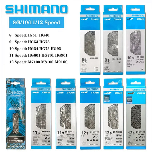 8 9 10 11 12Speed Bicycle Chains HG40 HG53 HG73 HG95 HG601 HG701 HG901 M7100 M8100 M9100 116 Links MTB Road Racing Bike Chain [CYC]