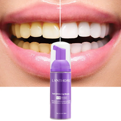 50ml Teeth Whitening Mousse Deep Cleaning Cigarette Stains Repair Bright Neutralizes Yellow Tones Dental Plaque Fresh Breath [DEN]