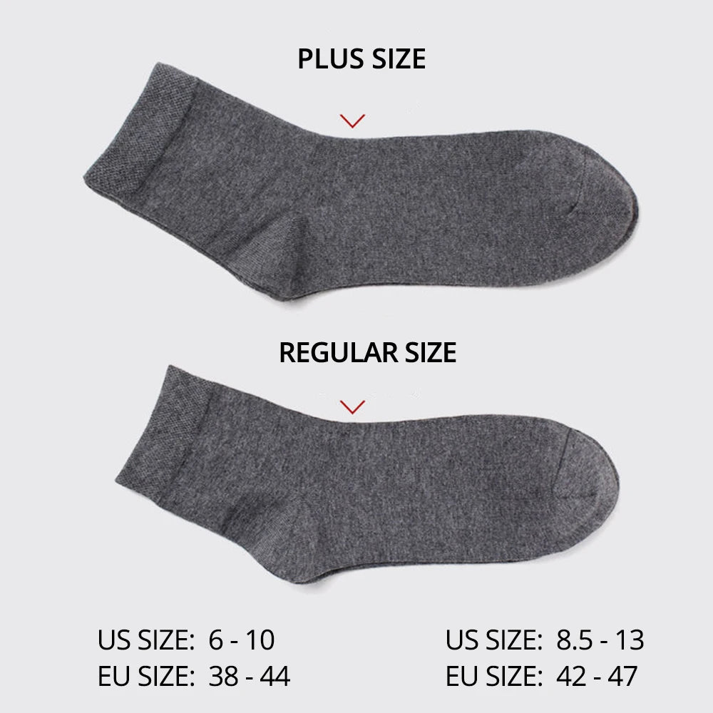 HSS Brand Men's Cotton Socks New Style Black Business Men Socks Soft Breathable Summer Winter for Male Socks Plus Size (6.5-14) [SOX]