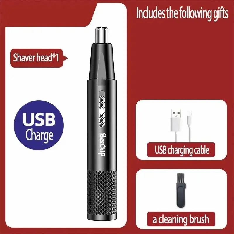 Nose Hair Trimmer USB Rechargeable Trimmer For Nose AndEar Hair Metal Shaver Electric Shaver Trim Nose Hair For Women And Men [HAI]