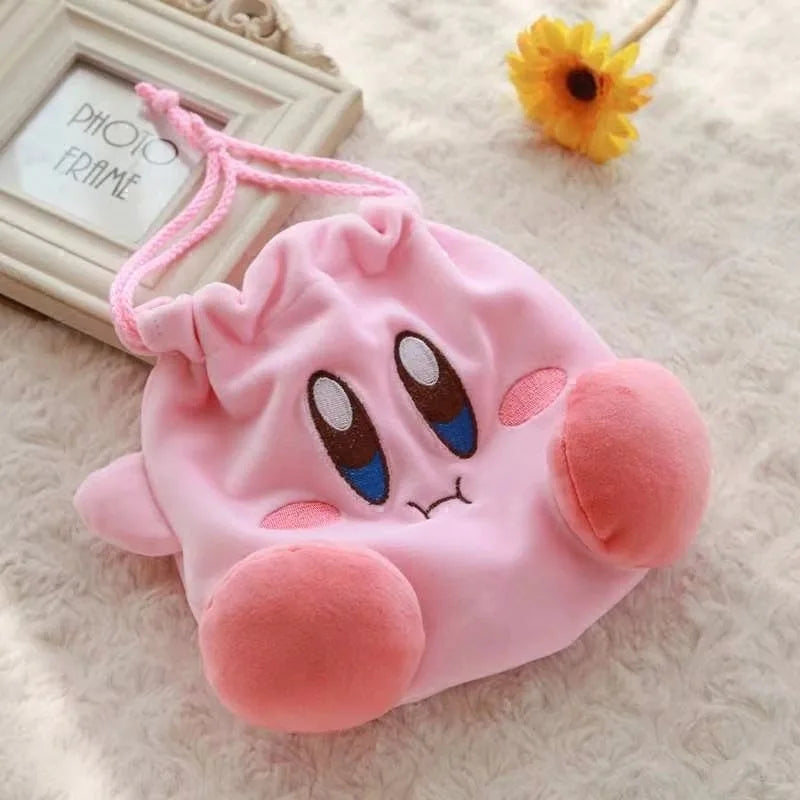 NEW Kawaii Anime Cartoon Star Kirby Plush Cosmetic Bag Cute Pink Plush Portable Storage Bag Coin Purse Girl&Child Holiday Gifts [CSM]