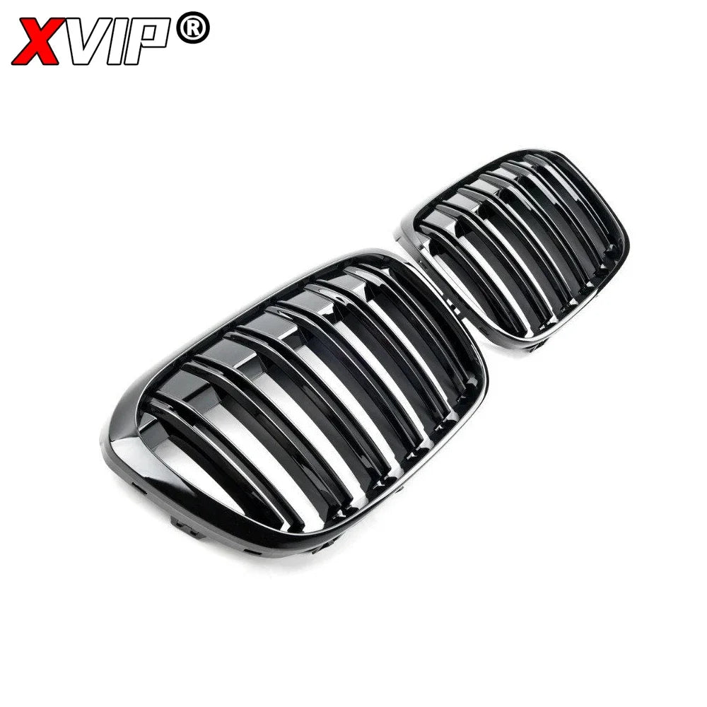 XVIP Glossy Black Diamonds Style Front Bumper Kidney Grilles For BMW X1 F48 F49 2016-2019 Shiny Line Style Upper Racing Grilles [BDK]