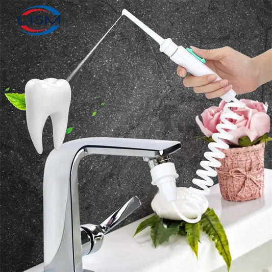 Dental Water Flosser Faucet Oral Irrigator Floss Dental Irrigator Portable Dental Water Jet Teeth Cleaning Mouth Washing Machine [DEN]