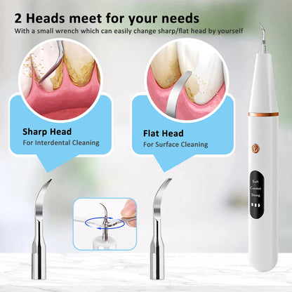 G6 Ultrasonic Dental Calculus Remover Teeth Plaque Scaler Tartar Eliminator Stains Cleaner Electric Dental Tooth Stone Remover [DEN]