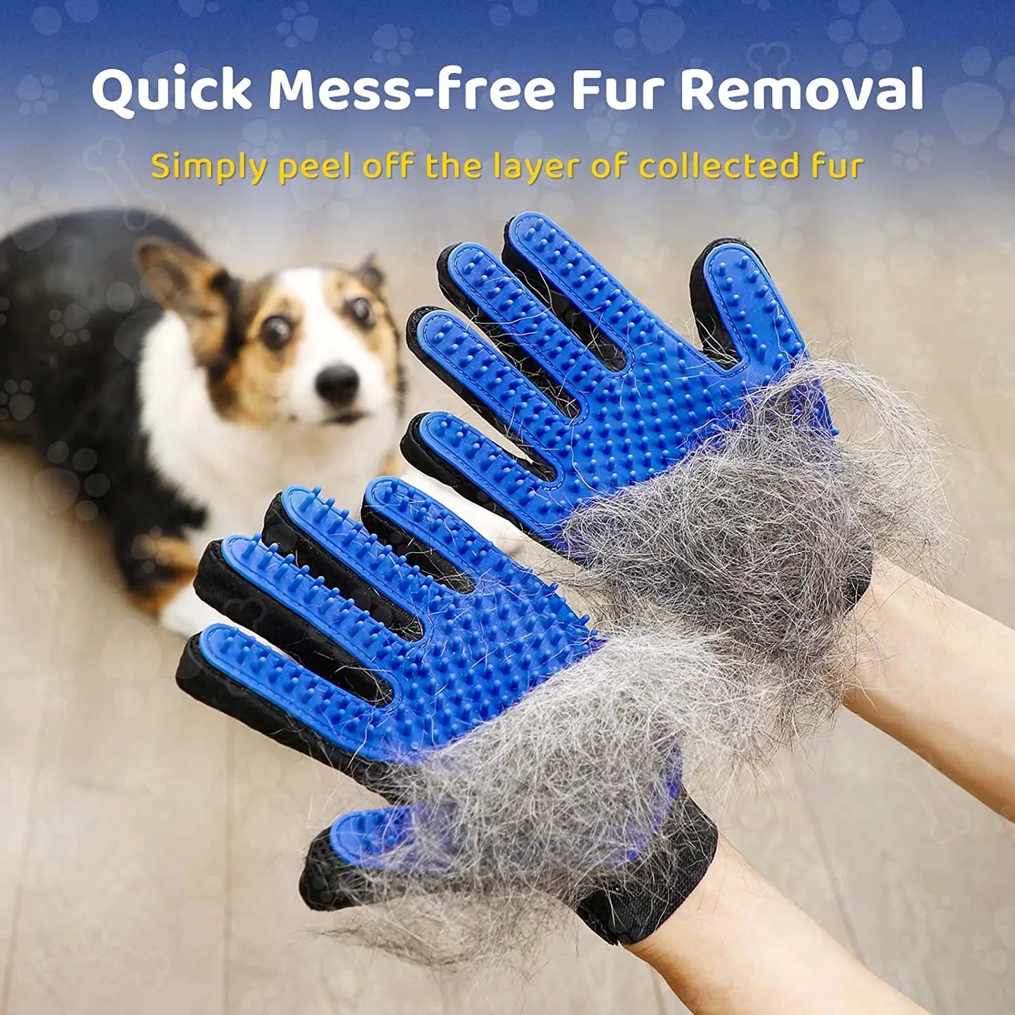 Pet Grooming Glove Gentle Efficient Pet Hair Remover Mitt Cat Accessories Pet Glove for Dogs Cats Pet Products Cat Supplies [PET]