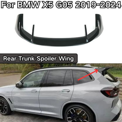 Rear Trunk Spoiler Wing For BMW X5 G05 2019-2024 Car Accessories Roof Body Kit Carbon Fiber Look Painted New Glossy Black [BDK]