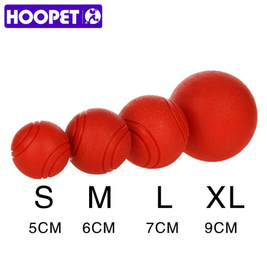 HOOPET Dog Toy Rubber Ball Bite-resistant Ball Toy for Dogs Puppy Teddy Pitbull Red Color Solid Ball S-XL Pet Supplies [PET]