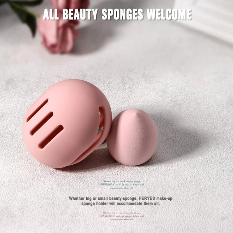 Makeup Sponge Holder Eco-Friendly Silicone Multi-hole Beauty Storage Case Travel Protable Cosmetic Puff Holder Box [CSM]