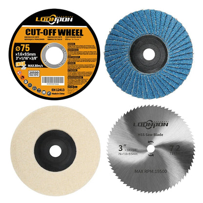 Grinding wheel Hss cutting disc Polishing sheet Polishing Wheel Felt Wool Buffing Polishers Pad For 12V Mini Angle Grinder [TPT]