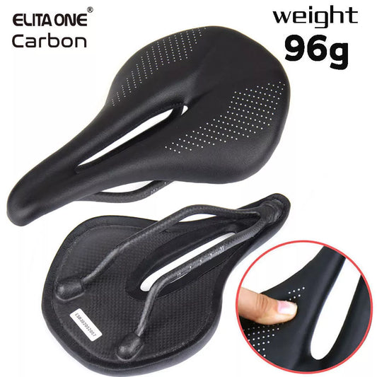 ELITA ONE MTB/Road Bike Saddle 240*143mm Carbon Fiber Super Light Leather 96g [SPT]