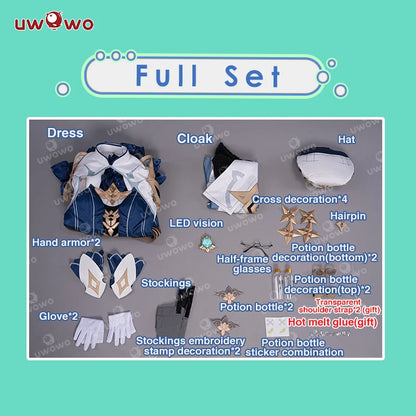 UWOWO Sucrose Cosplay Genshin Impact Cosplay Halloween Christmas Costume Sucrose Dress Retro Mechanical Style Outfit [COS]
