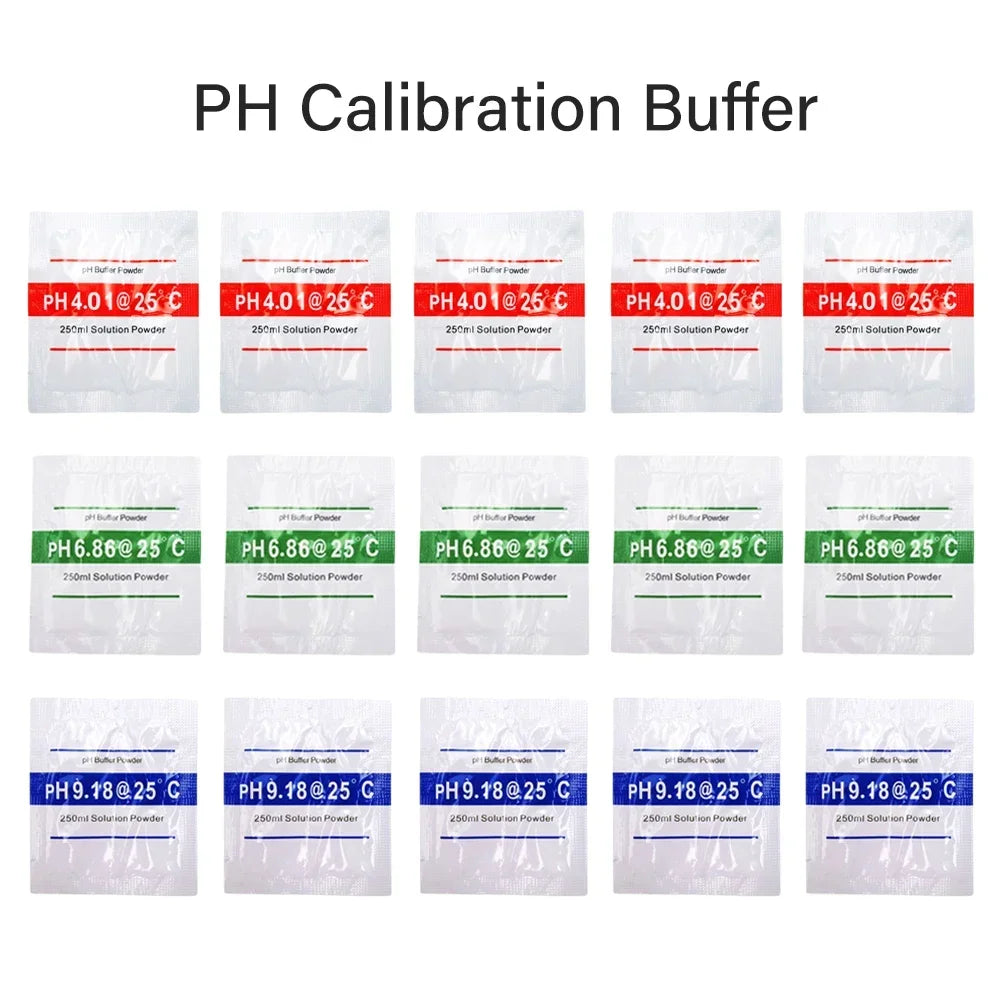 3/6/15pcs PH 4.00 6.86 9.18 Solution Calibration Buffer Powder Accuracy 0.01PH  For PH Tester Meter Digital Measurement [MTR]