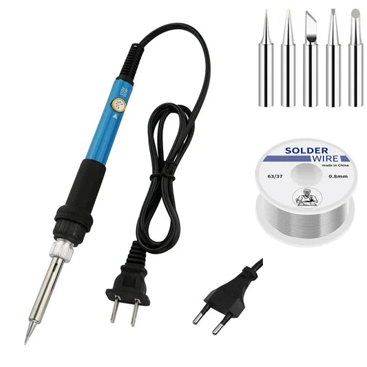 New Adjustable Temperature Electric Soldering Iron 220V 110V 60W Welding Solder Rework Station Heat Pencil Tips Repair Tools [TOL]