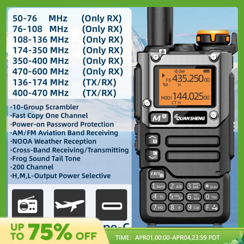 Quansheng UV K5 (8) Walkie Talkie Portable Am Fm Two Way Radio Commutator Station Amateur Ham Wireless Set Long Range Receiver [TEL]