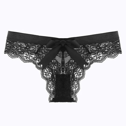 Women's Underwear Sexy Lace Thong Butterfly Low Waist Panties Transparent Ladies Briefs Lingerie Panty Underwear Womens Lingerie [GRM] [UND]