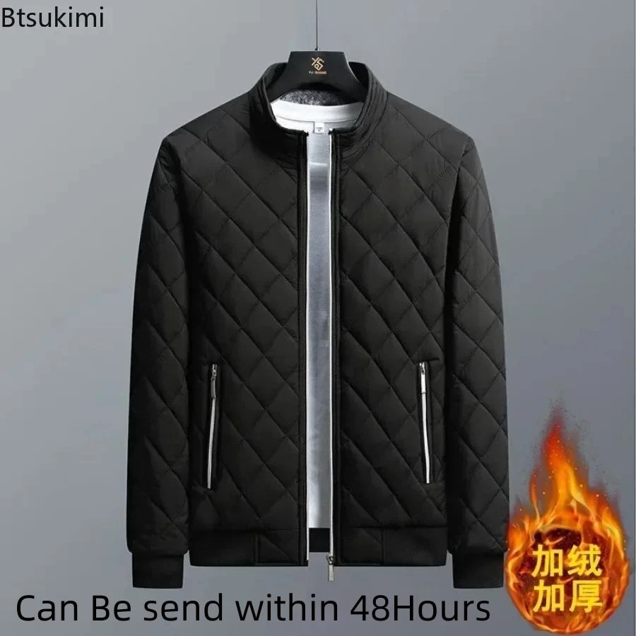 Thick Warm Bomber Jacket Coats Autumn Winter Fleece Lined Casual Jacket for Men Slim Fit Winter Clothing Parkas 5XL [MEN]