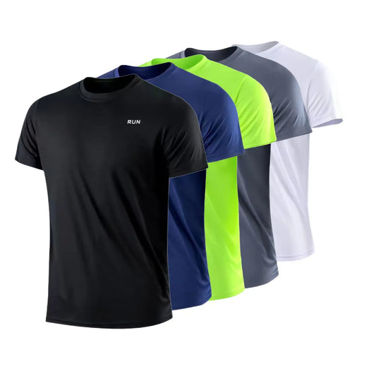 Men's Quick Dry Short Sleeve Gym Running Moisture Wicking Round Neck T-Shirt Training Exercise Gym Sport Shirt Tops Lightweight [TSH]