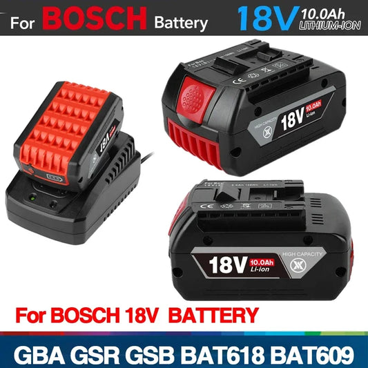 NEW 18V 10Ah Rechargeable Li-ion Battery For Bosch 18V Power tool Backup 10000mah Portable Replacement BAT609 Indicator light [BAT]