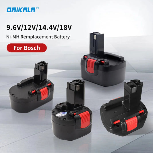 9.6V/12V/14.4V/18V 4.8/6.8Ah Battery Rechargeable Batteries for Bosch Hand Drill GSR Remplacement Battery Power Tool Battery [BAT]