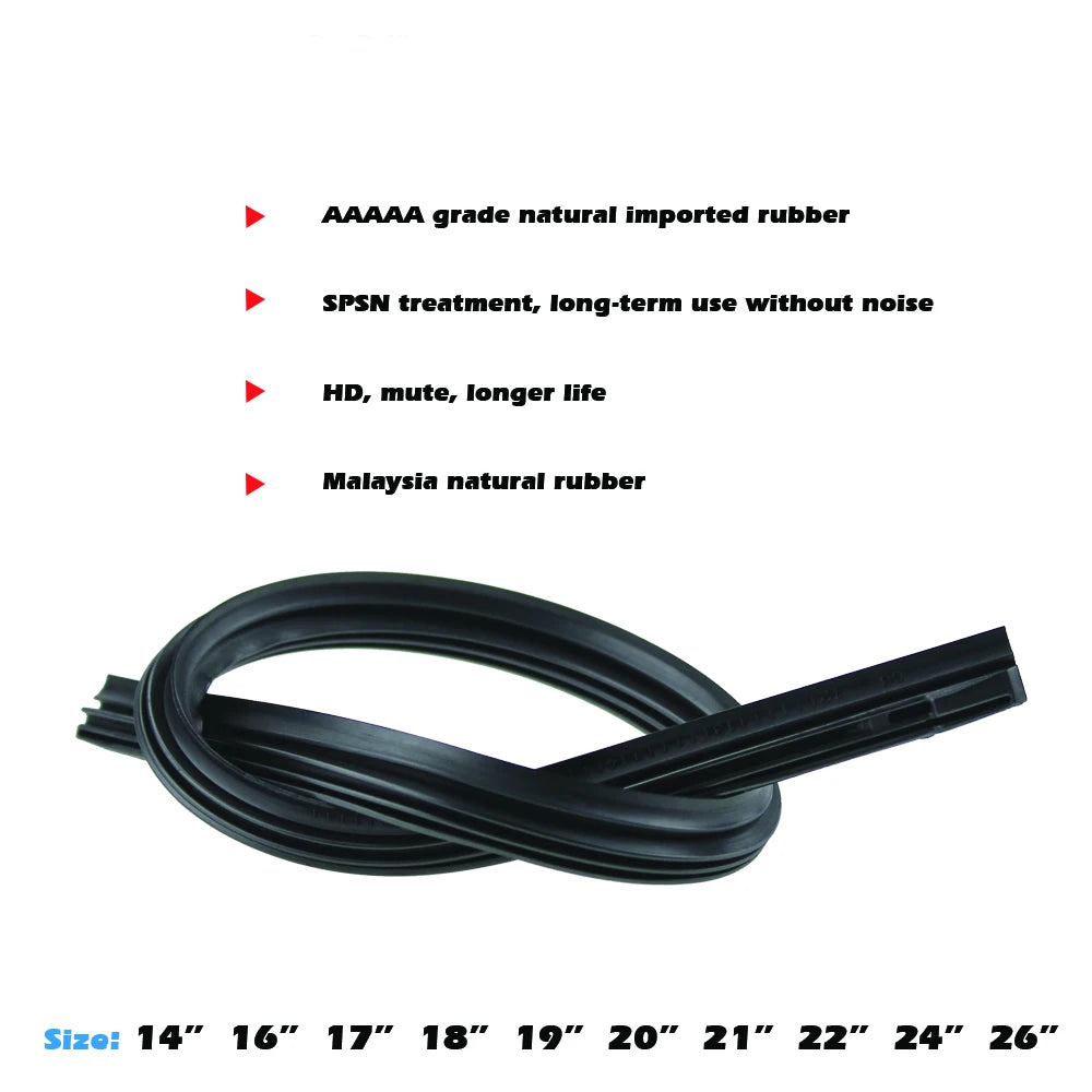 Car Wiper Blade Elastic band Windscreen Vehicle Insert Rubber Strip Refill 8mm 14"16"17"18"19"20"21"22"24"26"28" Accessorie 1pcs [CAR]