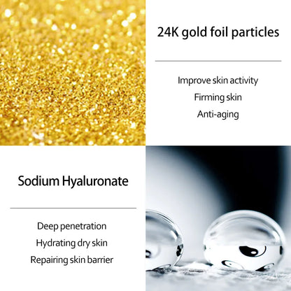 Skincare Product 24K Gold Niacinamide Face Serum Anti Aging Hyaluronic Acid for Face Shrinks Pores Korean Skin Care Products [SKC]