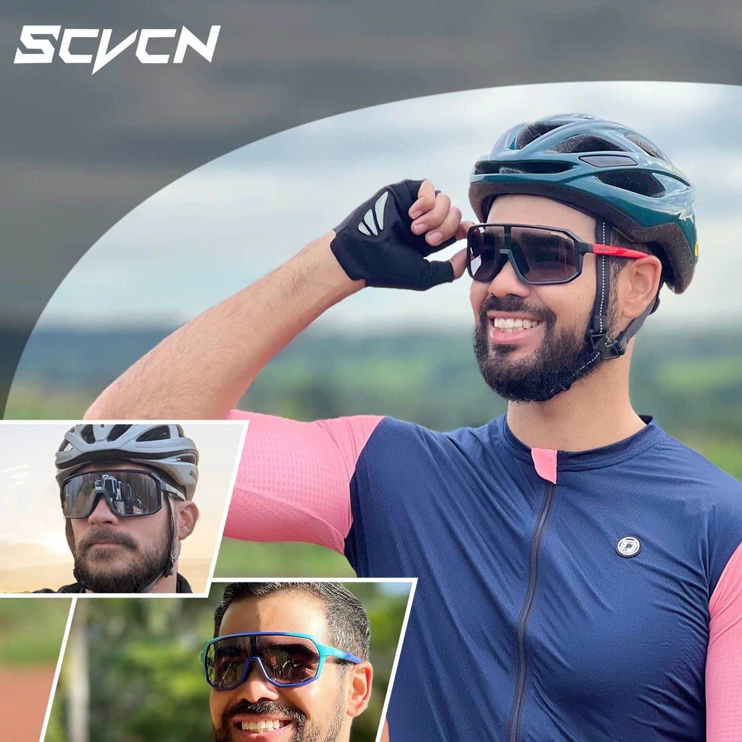 SCVCN Cycling Sunglasses Photochromic Glasses for Men Sun Mountain Bike Road Bicycle Eyewear Cycle Goggles Sports UV400 MTB [CYC]