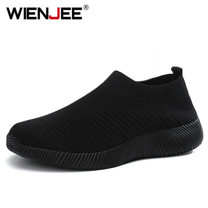 Women Vulcanized Shoes High Quality Women Sneakers Slip On Flats Shoes Women Loafers Plus Size 42 Walking Flat [SHO]