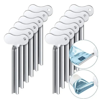 1-6 Pcs Stainless Steel Toothpaste Tube Squeezers Metal Key Toothpaste Squeezers for Bathroom Hair Dye Cosmetic Tubes Squeezer [CSM]