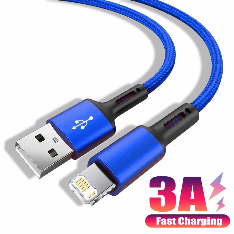 USB Cable For iPhone 14 13 12 11 Pro X XS Max 6 7 8 Plus SE Apple iPad Fast Charge Cord Origin Mobile Phone Charger Data Wire 3m [MOB]