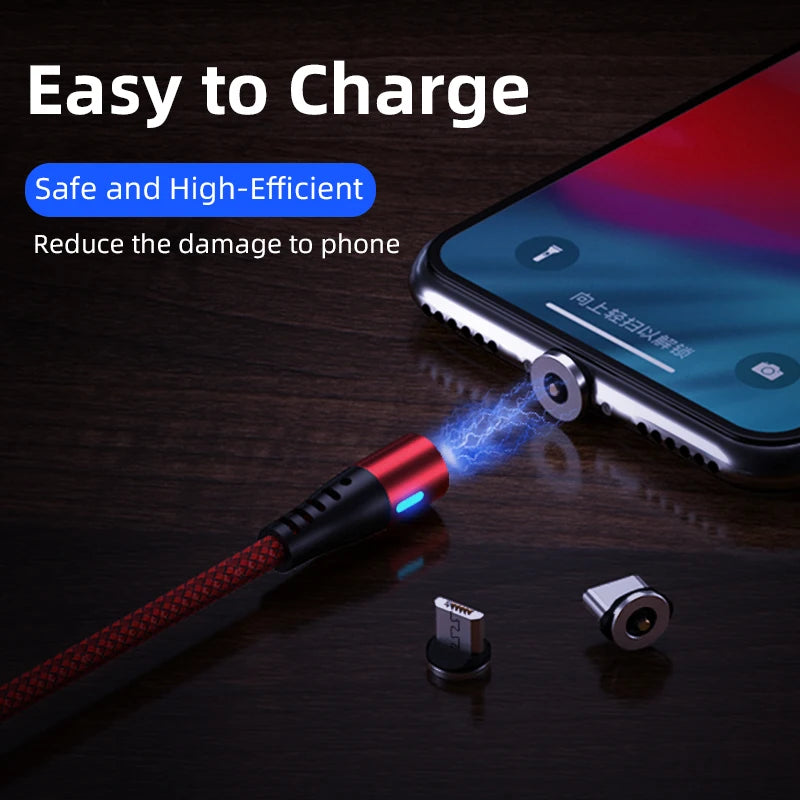 AUFU LED Magnetic USB Charging Cable USB Type C Phone Cable Magnet Phone Charger Micro USB For iPhone 11 12 Pro Max For Xiaomi [MOB]