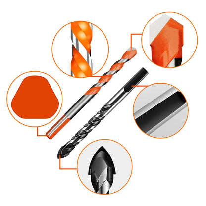 3-12mm Multifunctional Glass Metal Tile Drill Bit Triangle Diamond Drill Set Ceramic Concrete Brick Wood Punching Hole Saw Drill [TPT]