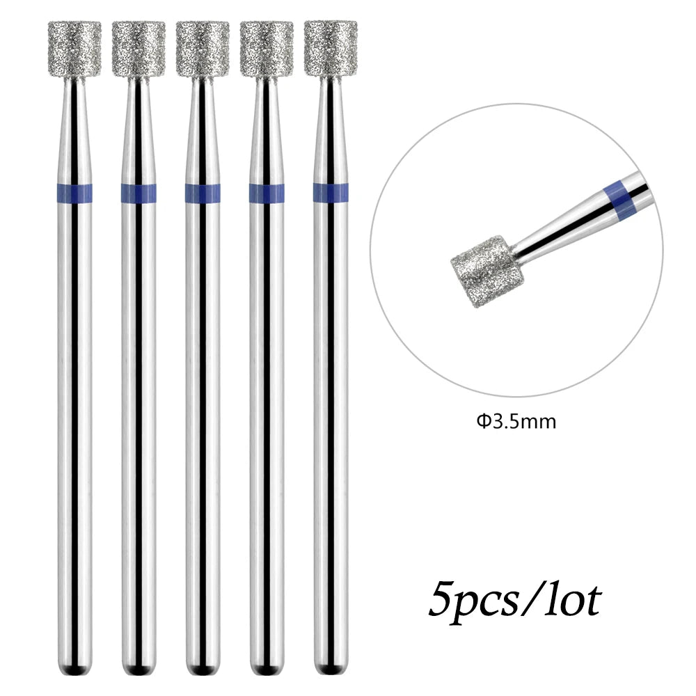 5pcs/lot Drill Bits for Nails Diamond Heads to Nails Milling Cutter for Manicure Cuticle Nail Cutter Tips Accessories Tools [TPT]