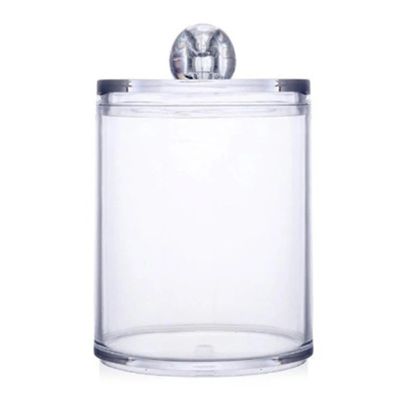 Acrylic Multifunctional Round Receive Box Jewelry Box New Cosmetic Make-Up Cotton Swabs Transparent Container [CSM]