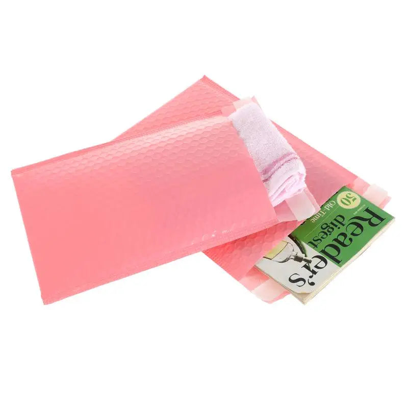 100pcs Bubble Mailers Padded Envelopes Pearl film Gift Present Mail Envelope Bag For Book Magazine Lined Mailer Self Seal Pink [OFF]