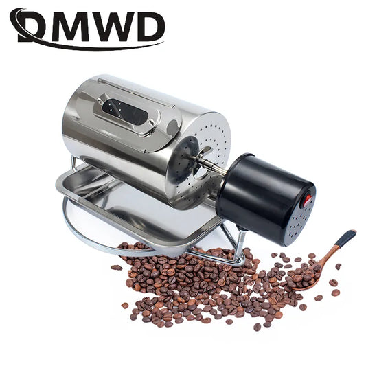 DMWD 110V/220V Coffee Beans Roaster Stainless Steel Cafe Bean Roasting Machine Baking Fry Peanut Grain Nuts Dryer EU US UK Plug [HAP]