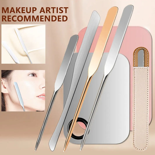 Stainless Steel Makeup Foundation Spatula Mix Stick Foundation Eye Shadow Cream Pigments Mixing Tool Cosmetic MakeUp Custom Logo [CSM]