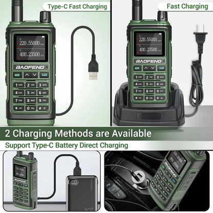 Baofeng UV 17 Pro Wireless Copy Frequency Walkie Talkie 16 KM Long Range Flashlight Type-C Charger Ham Radio UV 17 Pro L K5 5R [TEL]