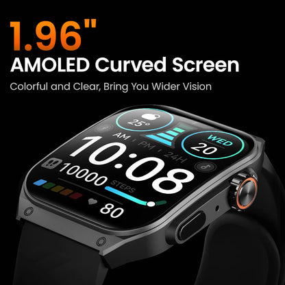 HAYLOU Watch S8 Smart Watch 1.96'' AMOLED Curved Screen Smartwatch Bluetooth Call AI Voice Assistant Smartwatches for Men [SWH]