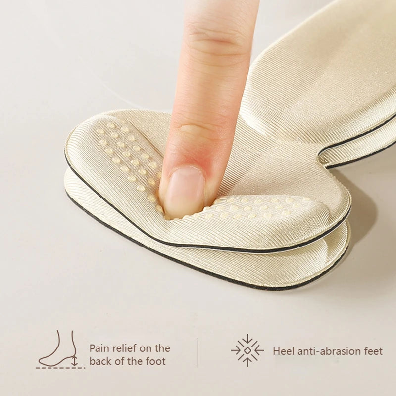 T Shape Sponge Heel Stickers Shoe Cushion Heel Protector for Shoes High Heels Inserts Heel Pads Shoe Adjuster Women Half Insoles [SHO]