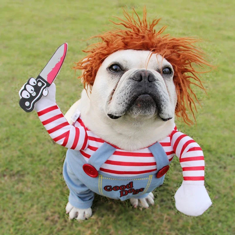 Halloween Dog Costumes Funny Pet Clothes Adjustable Dog Cosplay Costume Sets Novelty Clothing For Medium Large Dogs Bulldog Pug [COS]