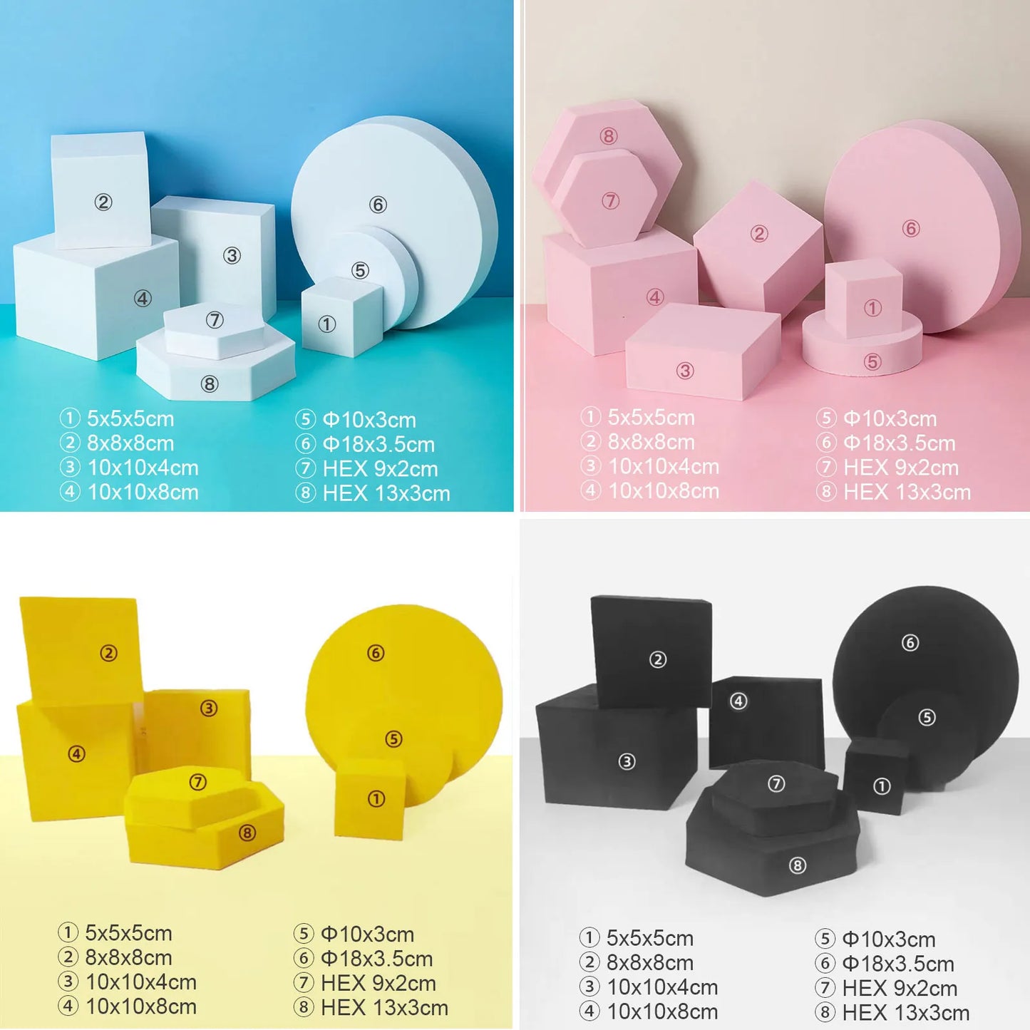 Hot Foam Cube Set Photo Props Shooting 3D Ornaments Jewelry Take Pics Props Cosmetics Posing Photography Background Food Photo [PHO]