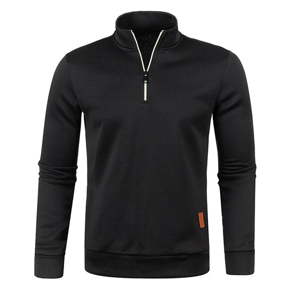 Men's Pullover Men's Thicker Sweatshirts Half Zipper Pullover for Male Hoody Man Sweatshirt Autumn Solid Color Turtleneck Sweaters [MEN]