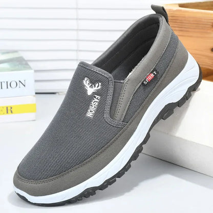 Men's Canvas Shoes with Soft Soles Casual Breathable Comfortable Sliding Sleeves Men's Cloth Shoes Men's Oxford Sneakers [SHO]