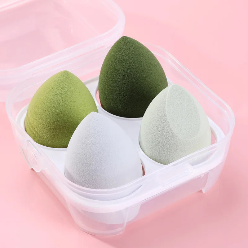 4pcs Makeup Sponge Powder Puff Dry and Wet Combined Beauty Cosmetic Ball Foundation Powder Puff Bevel Cut Make Up Sponge Tools [CSM]