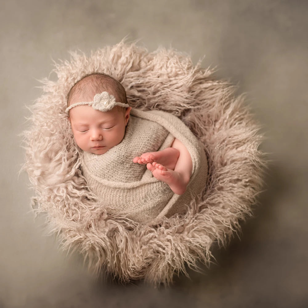 Don&Judy Newborn Photography Props Soft Baby Faux Fur Long Pile Blanket Background Kid Layer Cute Infant Photo Shoot Accessories [PHO]