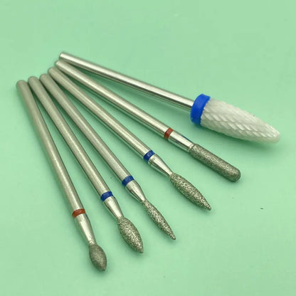 6PCS Milling Cutter for Manicure Diamond Ceramic Nail Drill Bits Mills Removing Nail Bit Set Gel Electric Manicure Machine Tools [TPT]