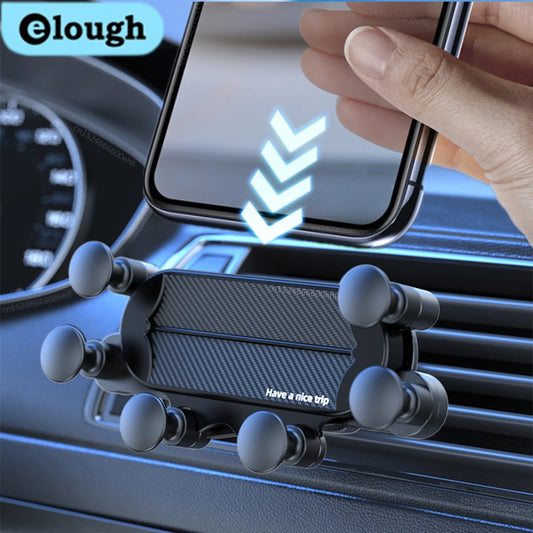 Elough Upgrade 6-Point Gravity Car Phone Holder Air Vent Clip Holder For Phone In Car Mount Support Mobile Cell Telephone Holder [CAR]